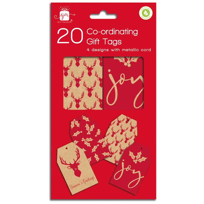Gift Maker Stag & Holly Gift Tags (Pack of 20) image 0