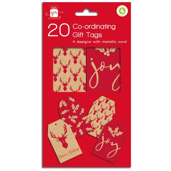 Gift Maker Stag & Holly Gift Tags (Pack of 20) image 0