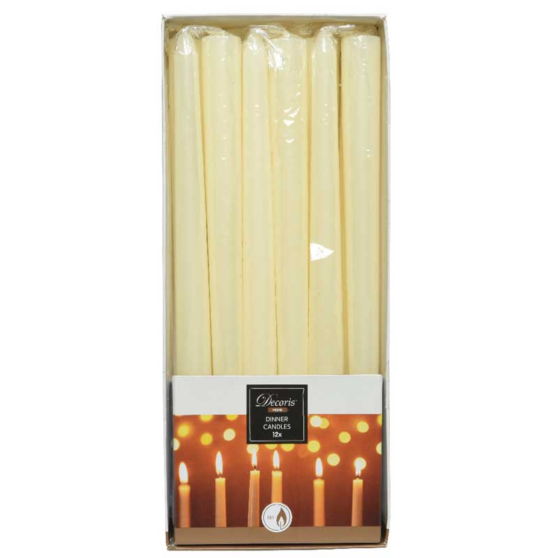 Decoris Ivory Dinner Candles (Pack of 12) image 0