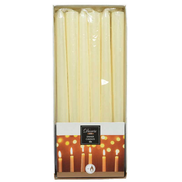 Decoris Ivory Dinner Candles (Pack of 12) image 0