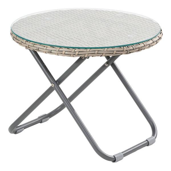 TOBS Foldable Garden Bistro Set in Grey Faux Rattan image 10