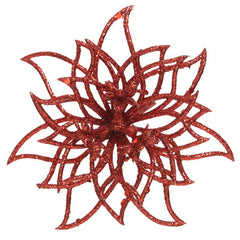 Everlands Red Glitter Flower Clip image 0