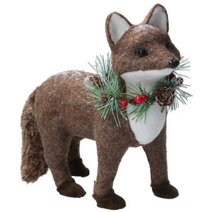 Gisela Graham Plush Brown &amp; White Fox image 0