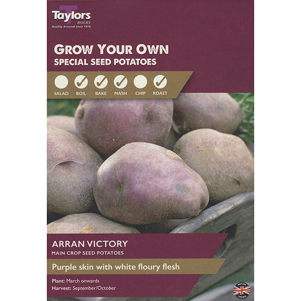 Arran Victory Main Crop Seed Potatoes (Pack of 8) image 0