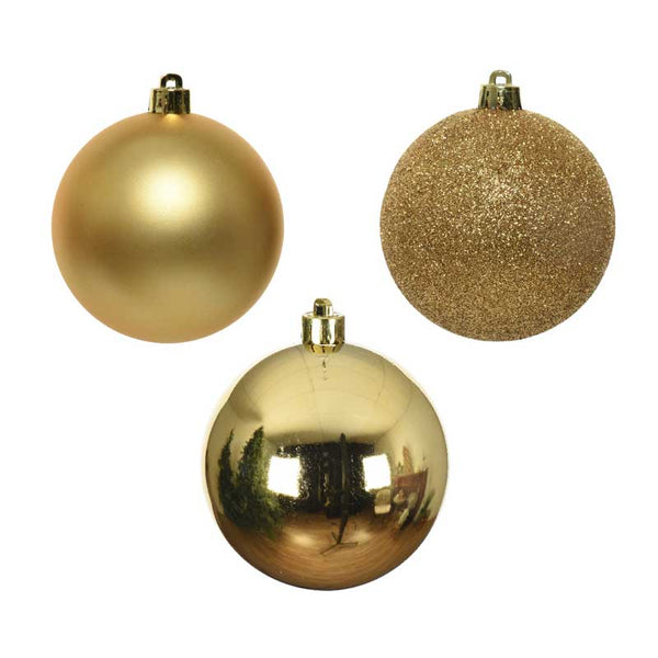 Decoris Shatterproof Baubles in Light Gold (Pack of 34) image 2