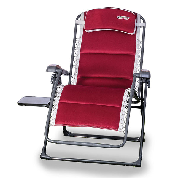 Quest Elite Bordeaux Pro Relax XL Outdoor Chair in Red with Side Table &amp; Headrest image 2