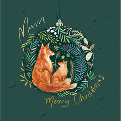Woodmansterne Fox In Bauble Mum Christmas Card image 0