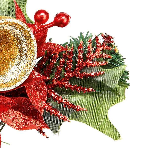 Premier Poinsettia & Bells Pick image 2