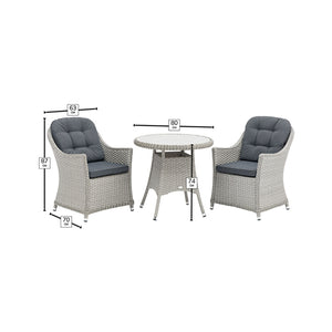 Bramblecrest Wentworth Bistro Set in Pewter Rattan image 4
