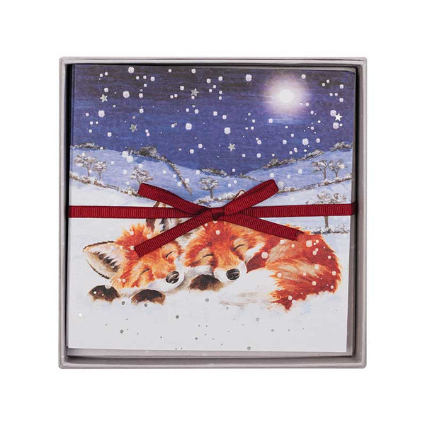 Wrendale Designs Luxury Boxed Cards - Foxes In The Snow (Pack of 8) image 1
