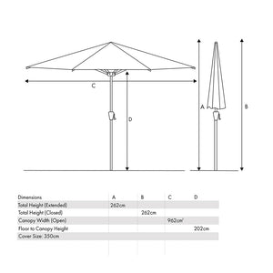Platinum Riva 3.5m Round Crank Parasol – Anthracite image 9