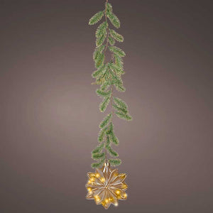 Lumineo Micro LED Hanging Amber Flower with Faux Foliage image 2