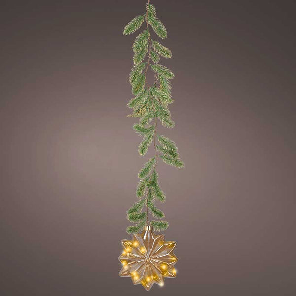 Lumineo Micro LED Hanging Amber Flower with Faux Foliage image 2
