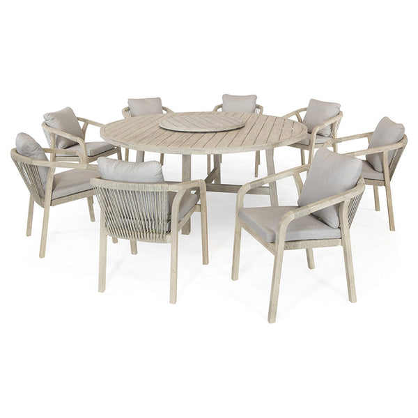 Kettler Cora Rope 8 Seat Round Dining Set with Lazy Susan image 4
