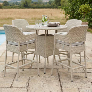 Bramblecrest Tetbury Round 4 Seat Garden Bar Set in Nutmeg Rattan image 0