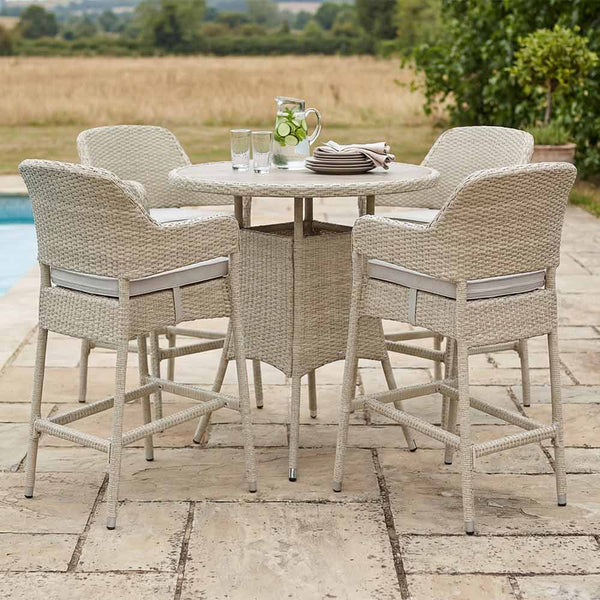 Bramblecrest Tetbury Round 4 Seat Garden Bar Set in Nutmeg Rattan image 0