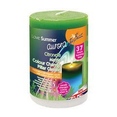 The Buzz Citronella LED Colour Change Pillar Candle image 0