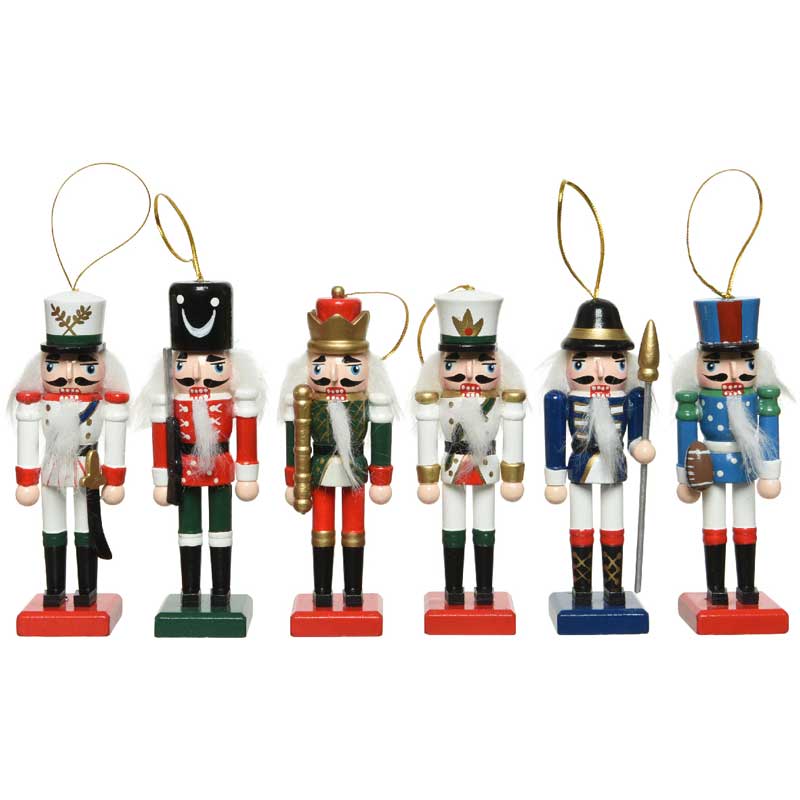 Hanging Wooden Nutcrackers (Set of 6) image 0