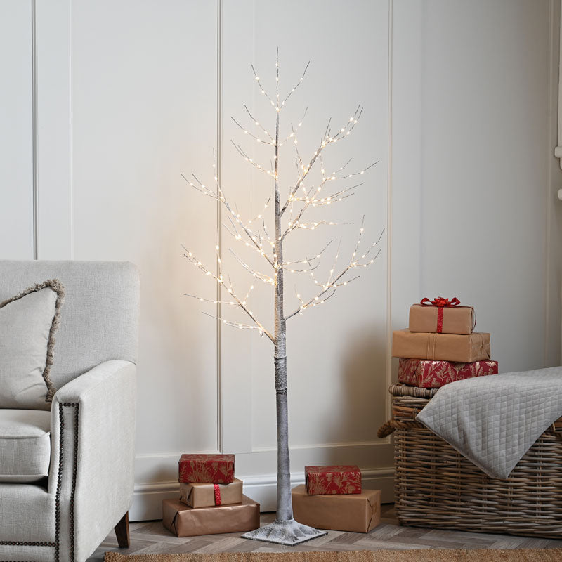 Festive Lit Warm White Snow Tree image 0