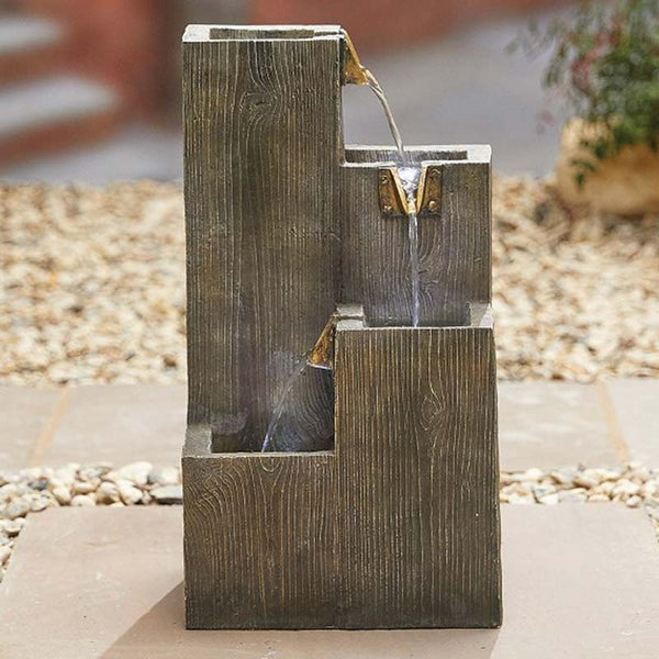 Easy Fountain Coastal Sleepers Water Feature with LED Lights image 0