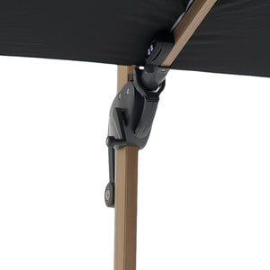 Bramblecrest Truro 3 x 3 m Square Cantilever Wood Effect Parasol in Grey with LED, Granite Base &amp; Cover image 4