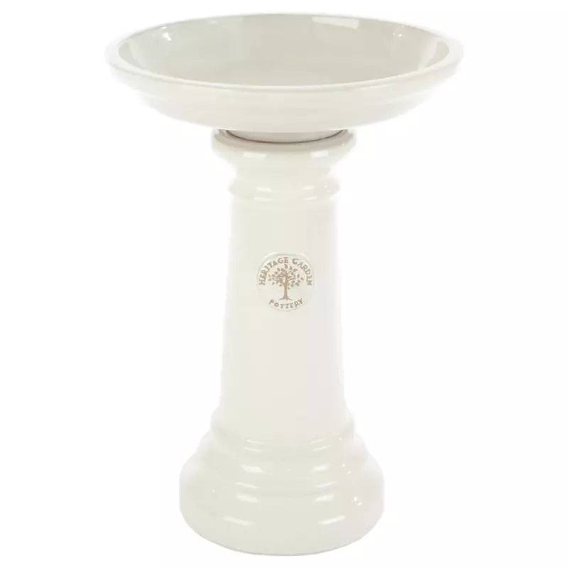 Woodlodge Heritage Glazed Bird Bath 43cm White image 0