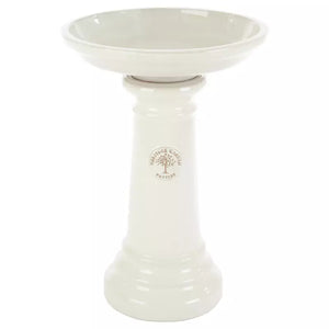 Woodlodge Heritage Glazed Bird Bath 43cm White image 0