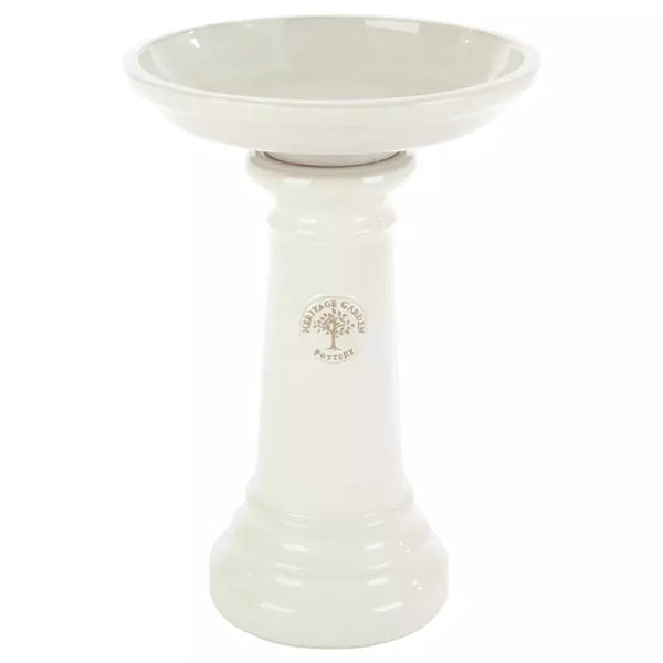 Woodlodge Heritage Glazed Bird Bath 43cm White image 0