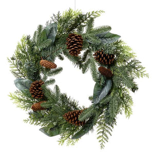 Everlands Natural Wreath with Pinecones - 60cm image