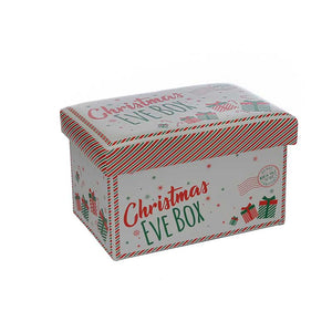 Festive Foldable Christmas Eve Box - North Pole- White/Green/Red image