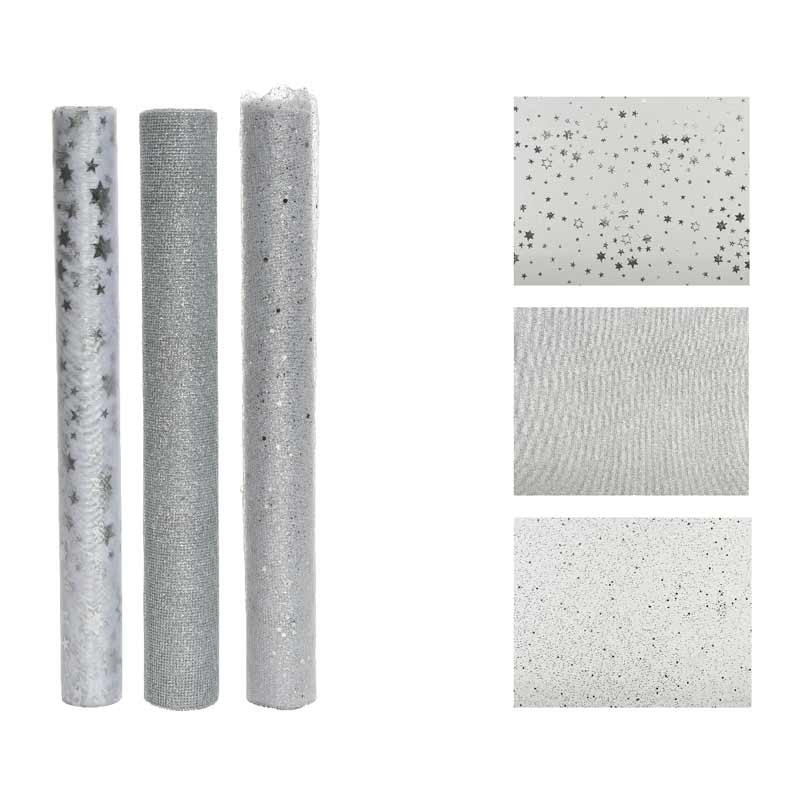 Decoris Silver Fabric Roll (Assorted Designs) image 0
