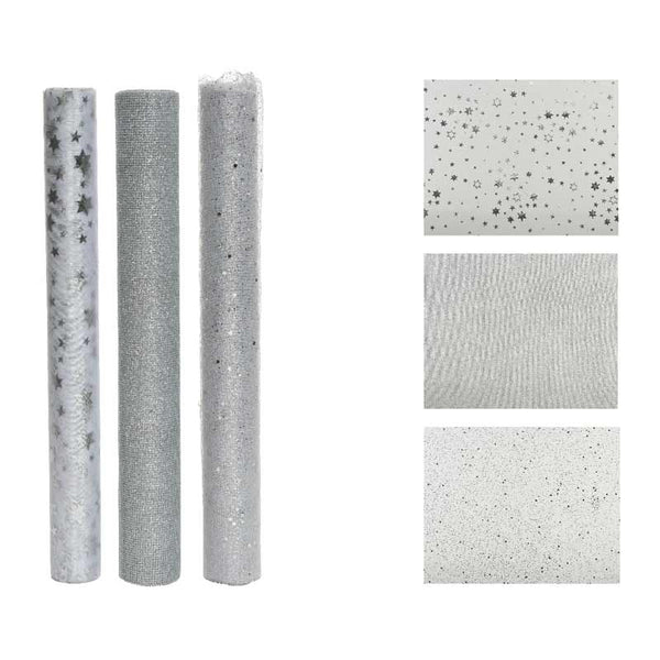 Decoris Silver Fabric Roll (Assorted Designs) image 0