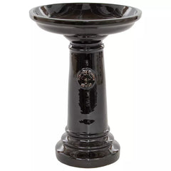 Woodlodge Heritage Glazed Bird Bath 43cm Black image 0
