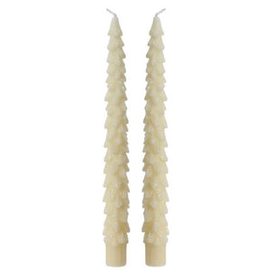 Decoris White Tree Dinner Candles (Pack of 2) image 0