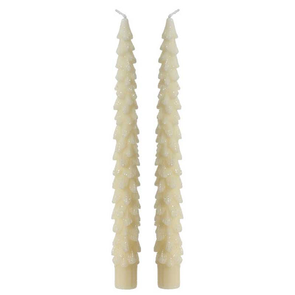 Decoris White Tree Dinner Candles (Pack of 2) image 0