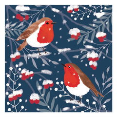 RSPB Small Square Christmas Cards - Robins & Berries (Pack of 10) image 0