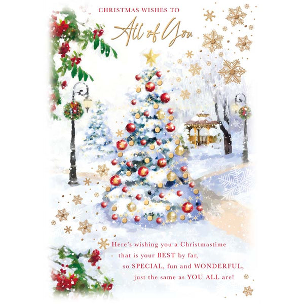 Words N Wishes Christmas Tree Outdoor Scene Christmas Card image 0