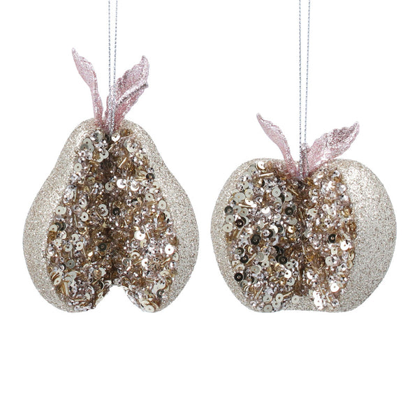 Gisela Graham Gold Glitter Sliced Fruit (Assorted Designs) image 0