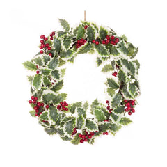 Floralsilk Variegated Holly Wreath image 0