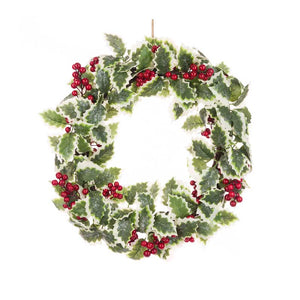 Floralsilk Variegated Holly Wreath image 0