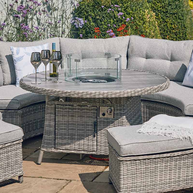 LG Outdoor St Tropez Round Modular Garden Set in Stone with Gas Firepit image 0