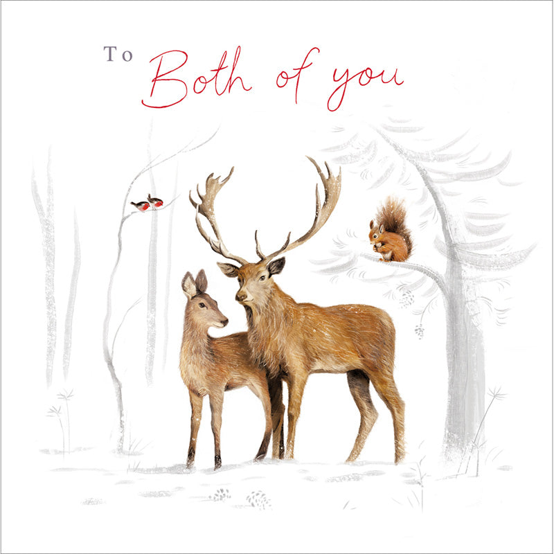 Woodmansterne Stag & Doe Christmas Card image 0