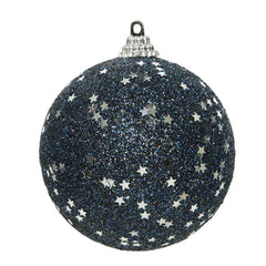Decoris Foam Bauble with Glitter in Night Blue image 0