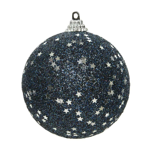 Decoris Foam Bauble with Glitter in Night Blue image 0