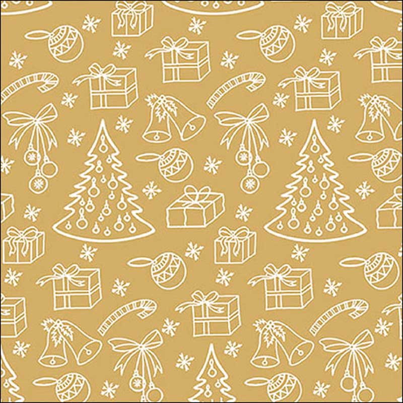 Ambiente Paper Napkins - Gold Outlined Ornaments (Pack of 20) image 0