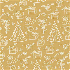 Ambiente Paper Napkins - Gold Outlined Ornaments (Pack of 20) image 0