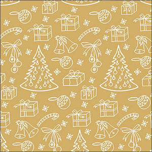 Ambiente Paper Napkins - Gold Outlined Ornaments (Pack of 20) image 0