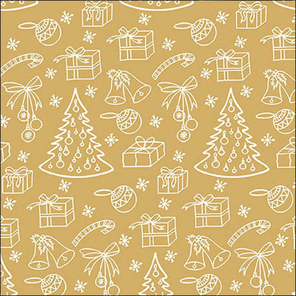Ambiente Paper Napkins - Gold Outlined Ornaments (Pack of 20) image 0