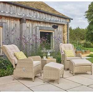 Bramblecrest Somerford Deluxe 2 Seat Recliner Set in Sandstone Rattan image 1