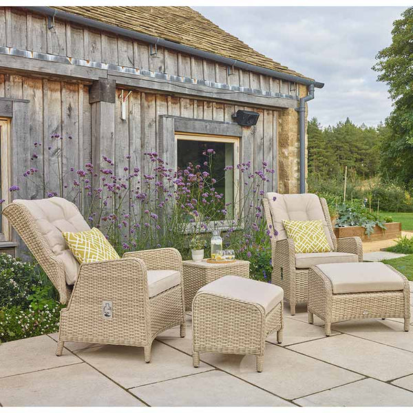 Bramblecrest Somerford Deluxe 2 Seat Recliner Set in Sandstone Rattan image 1